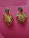 Pendientes Verde Catalina Acero Baño Oro