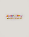 Pulseira Bali Chic Stones Aço Banhada a Ouro