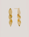 Long Leaves Gold Earrings 
