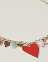 Multicharms Hearts Gold Necklace