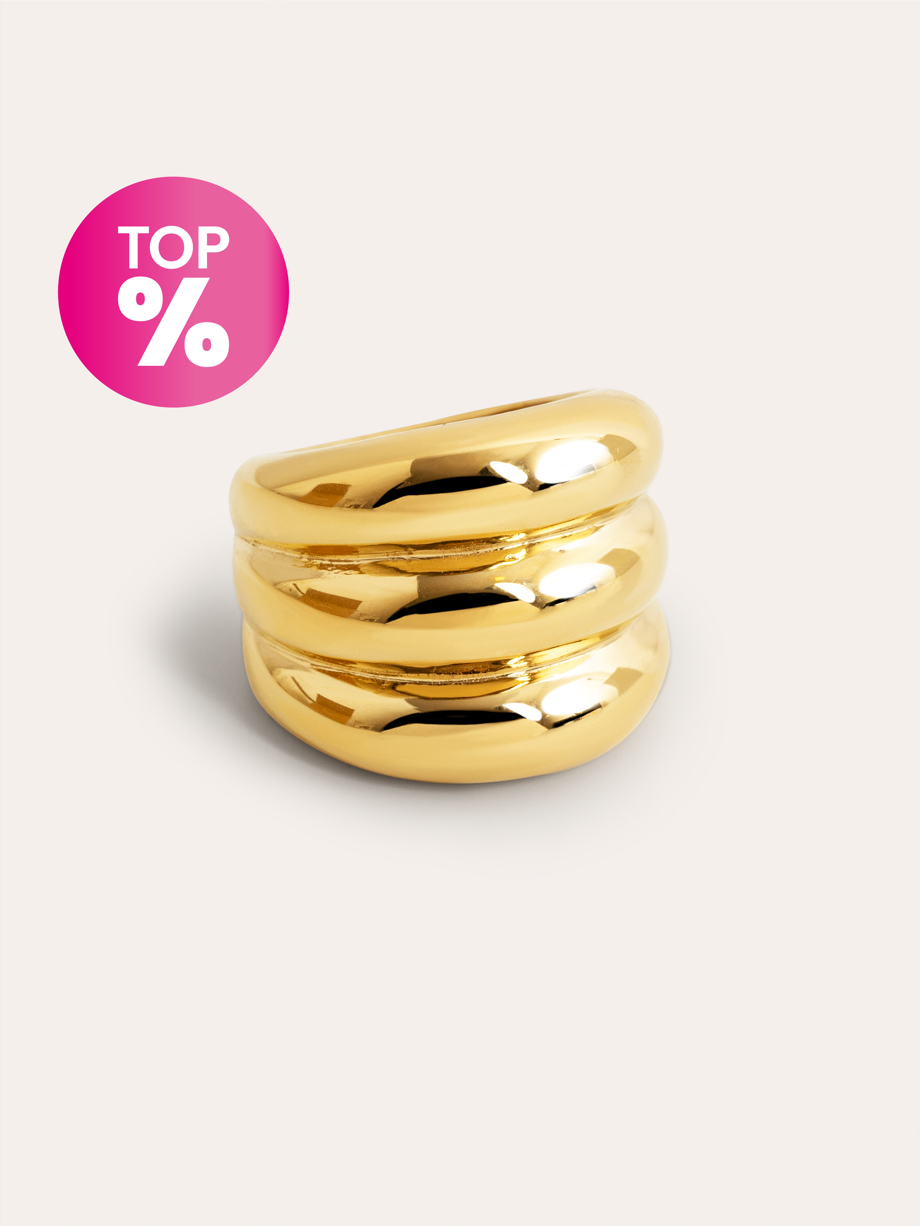 Anel Dune Aço Banho de Ouro