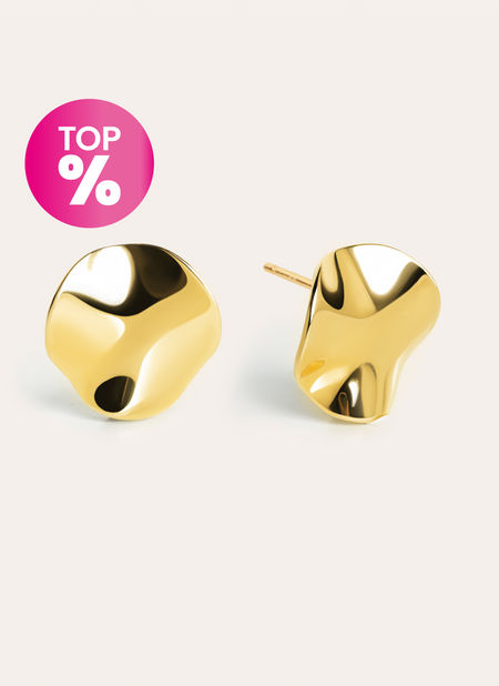 Boucles D'oreilles Waves Acier Plaqué Or
