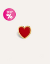 Heart Red Enamel Gold Single Earring