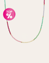 Collier Dye Dots Pastel Acier Plaqué Or
