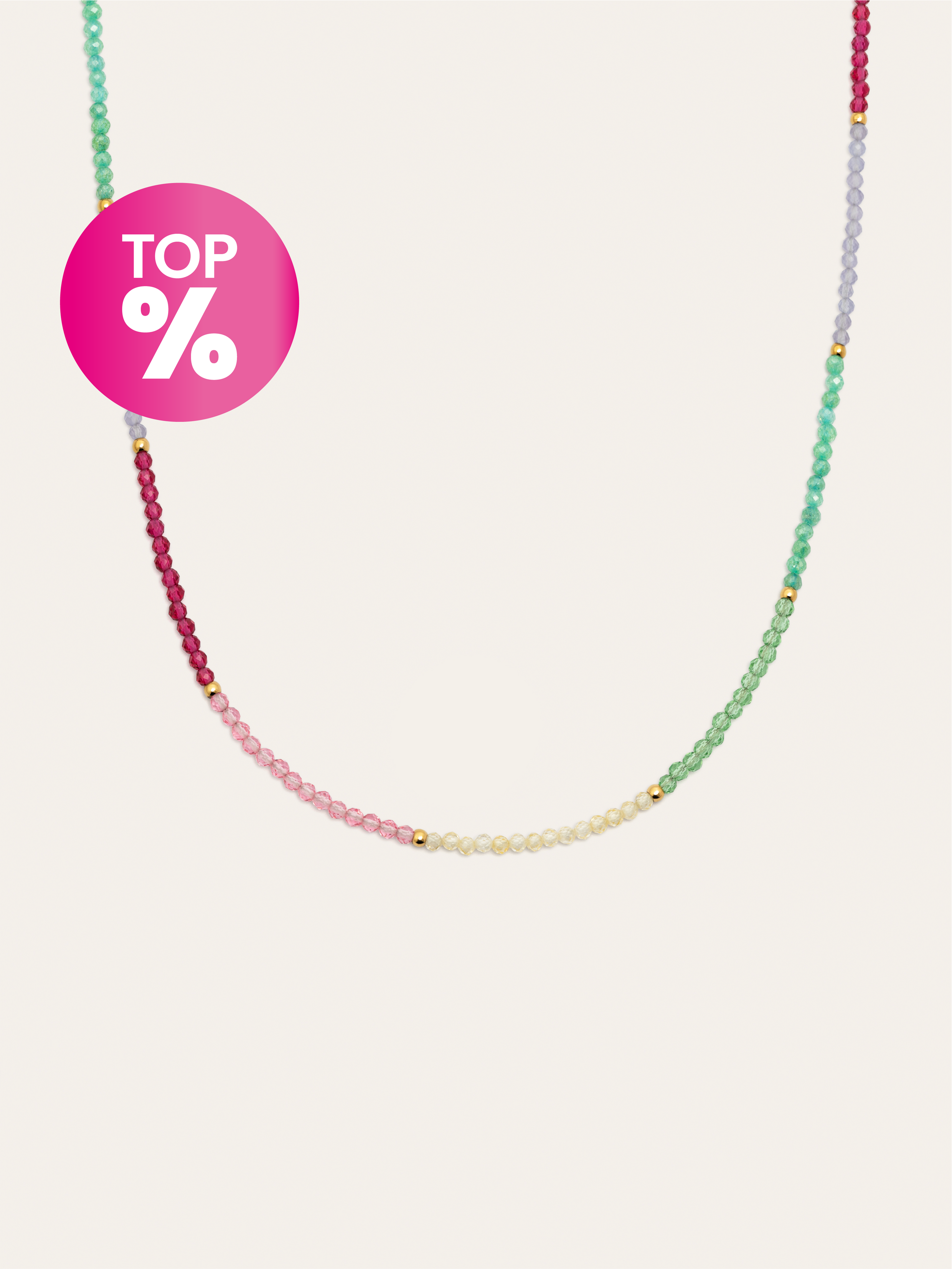 Collier Dye Dots Pastel Acier Plaqué Or