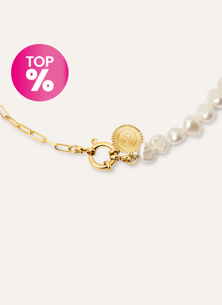 Collar Chic Pearl Acero Baño Oro