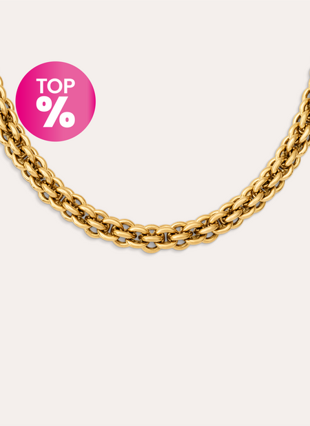 Collar Big Rope Acero Baño Oro