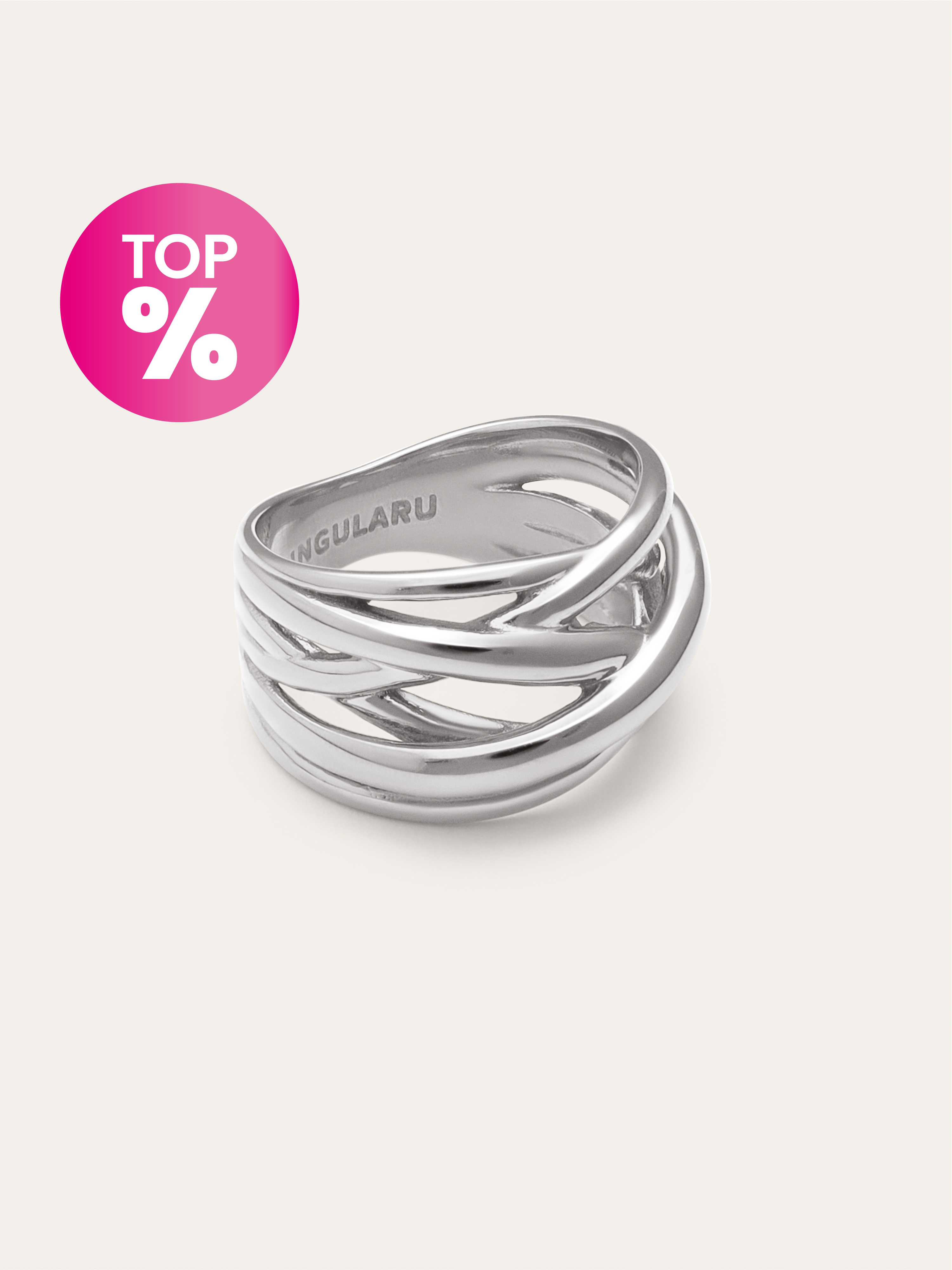 Anillo Triple Cross Acero