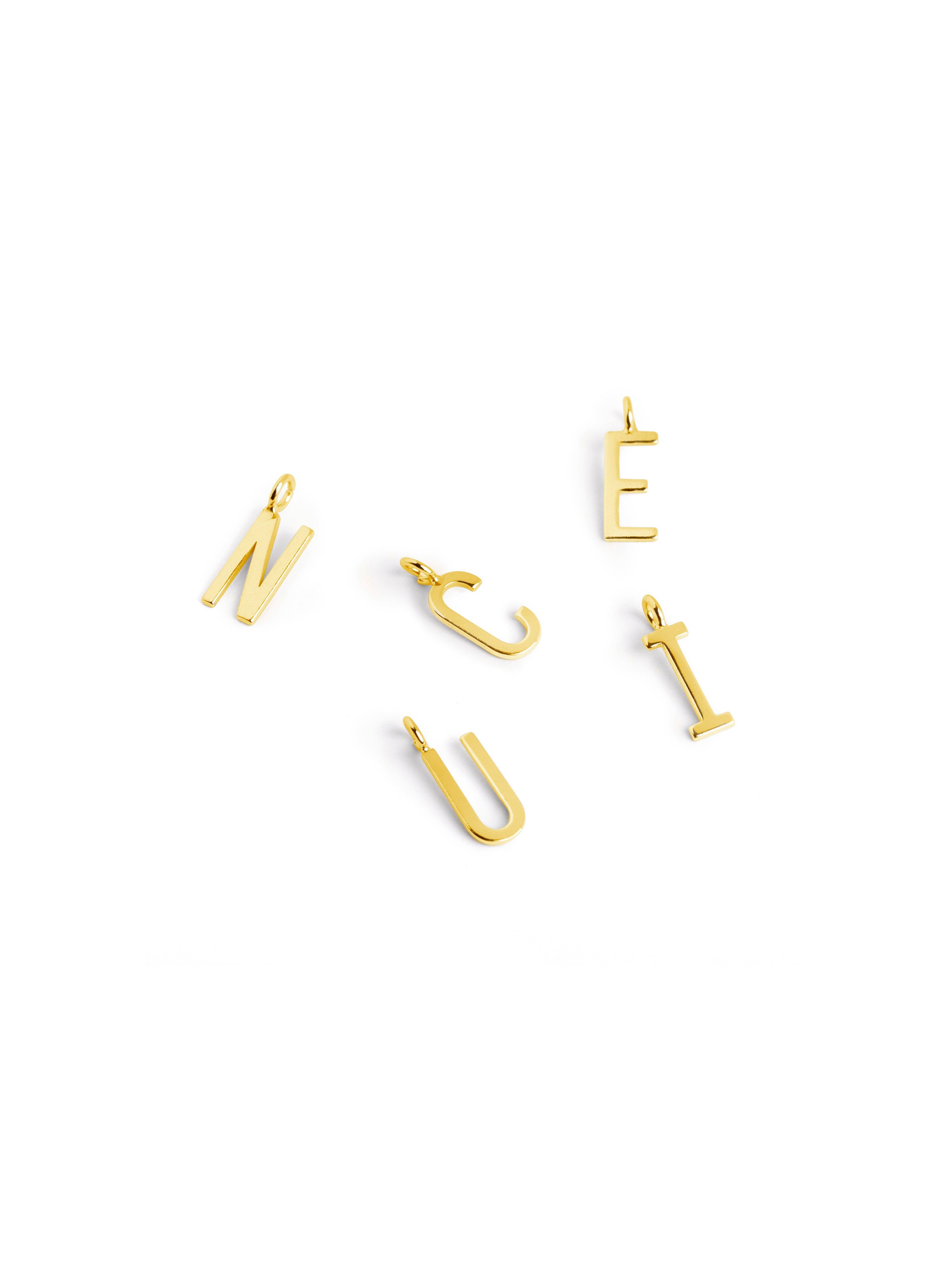 Inicial Collar Personalizado Letters  A Plata Baño Oro