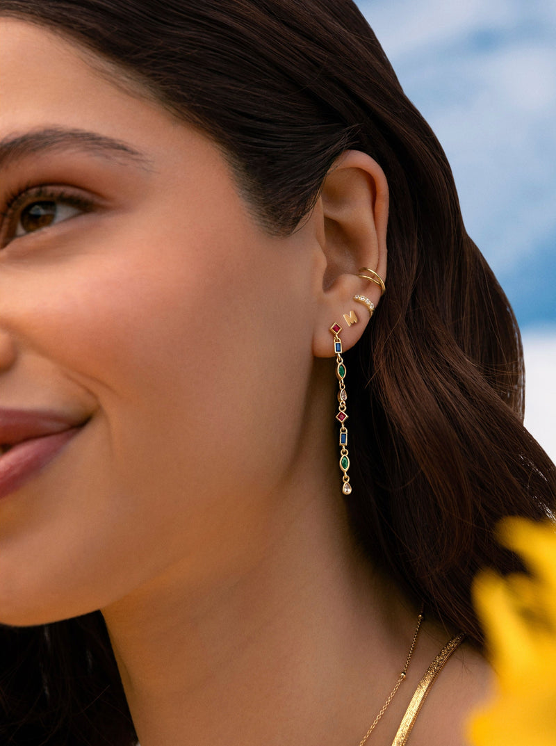 Brinco de Argola Individual Cleo S Prata Banho de Ouro