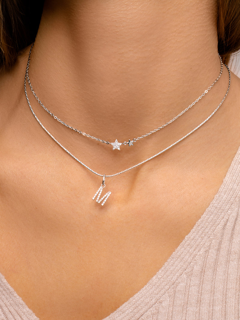 Duo Stars Silver Necklace