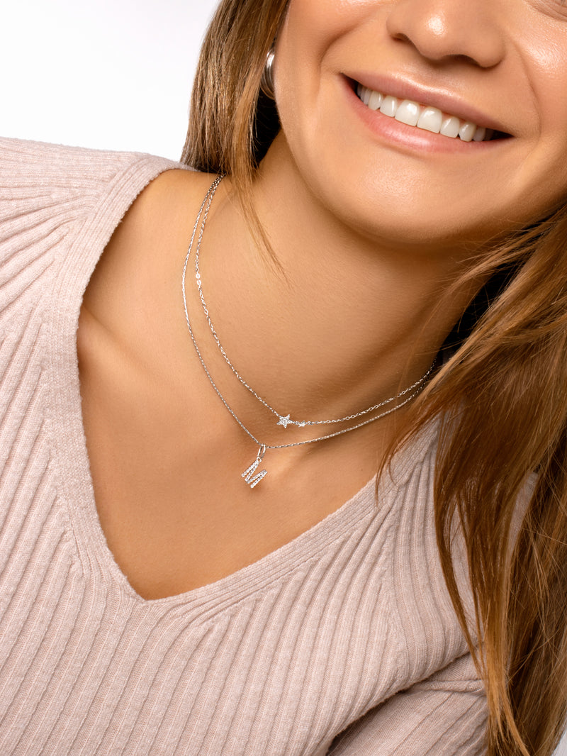 Duo Stars Silver Necklace