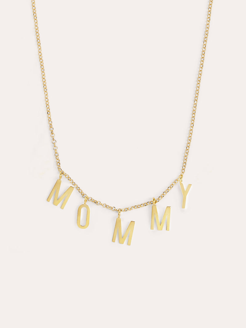 Collar Personalizado Letters Plata Baño Oro