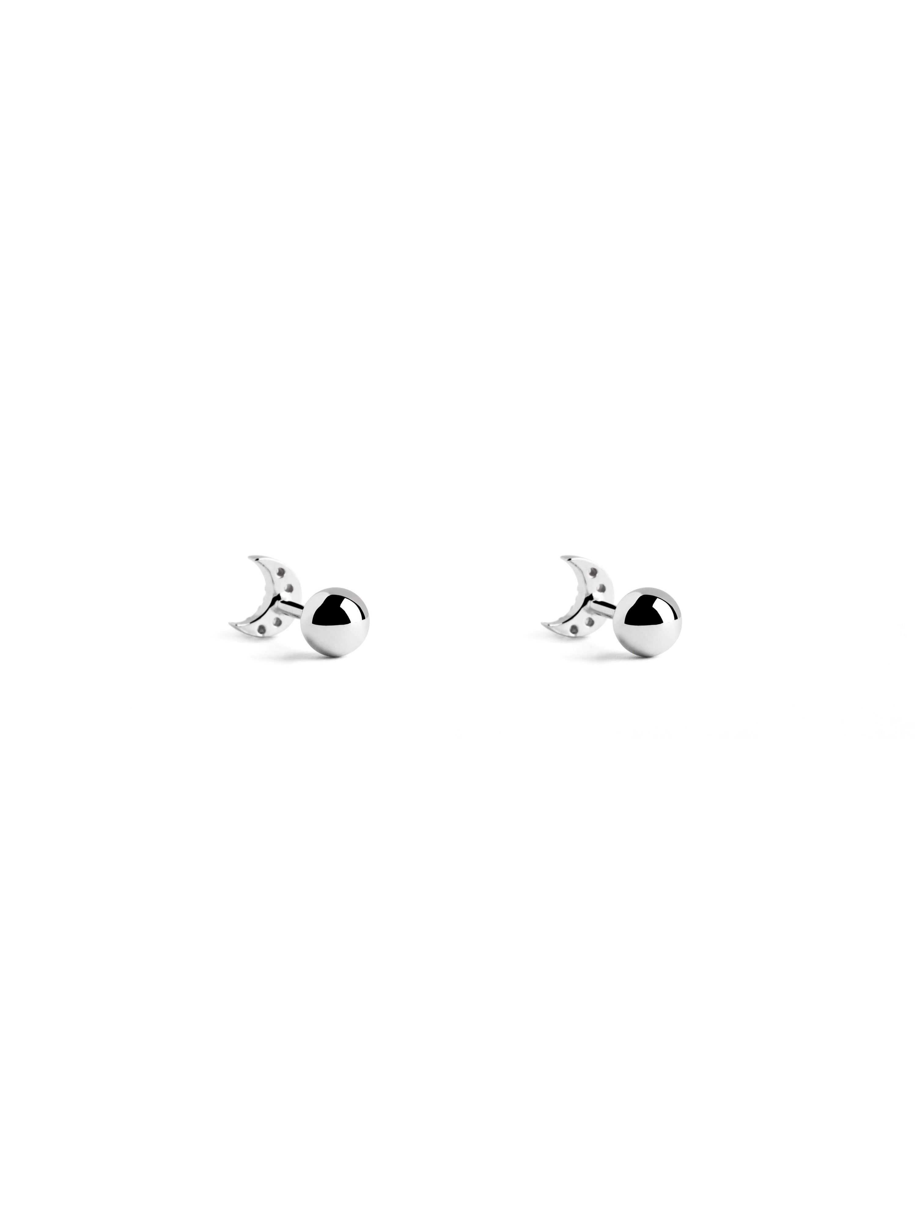 Pendientes Kids Moon Spark Plata Cierre de Rosca