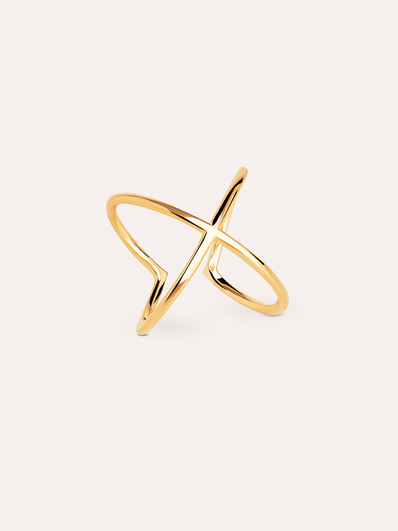 Anel 4Ever Prata Banho de Ouro