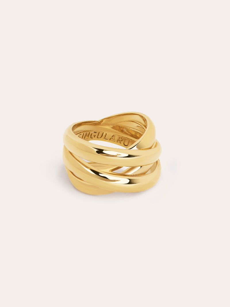 Double Cross Ring vergoldet