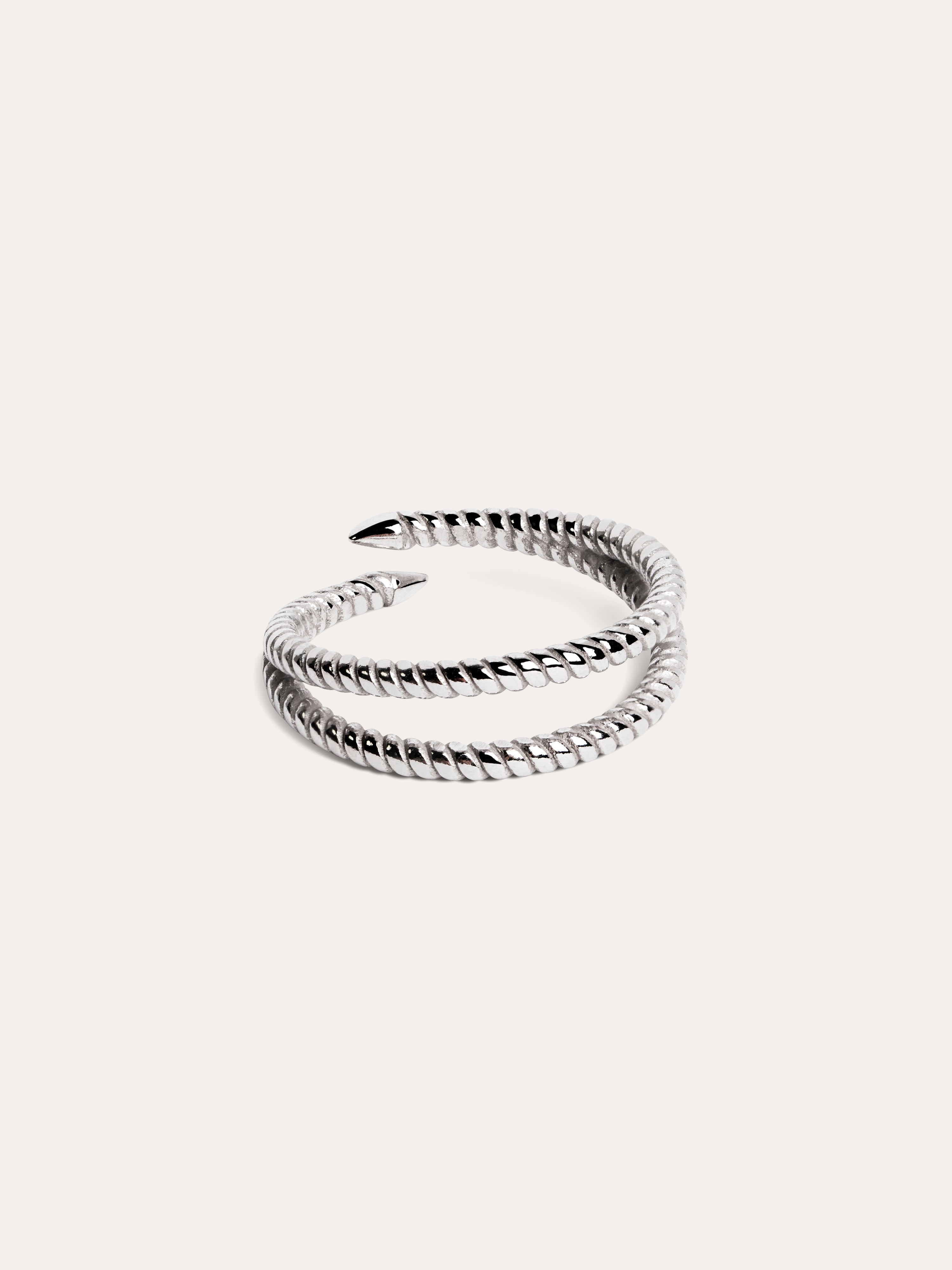 Double Twist Silver Ring