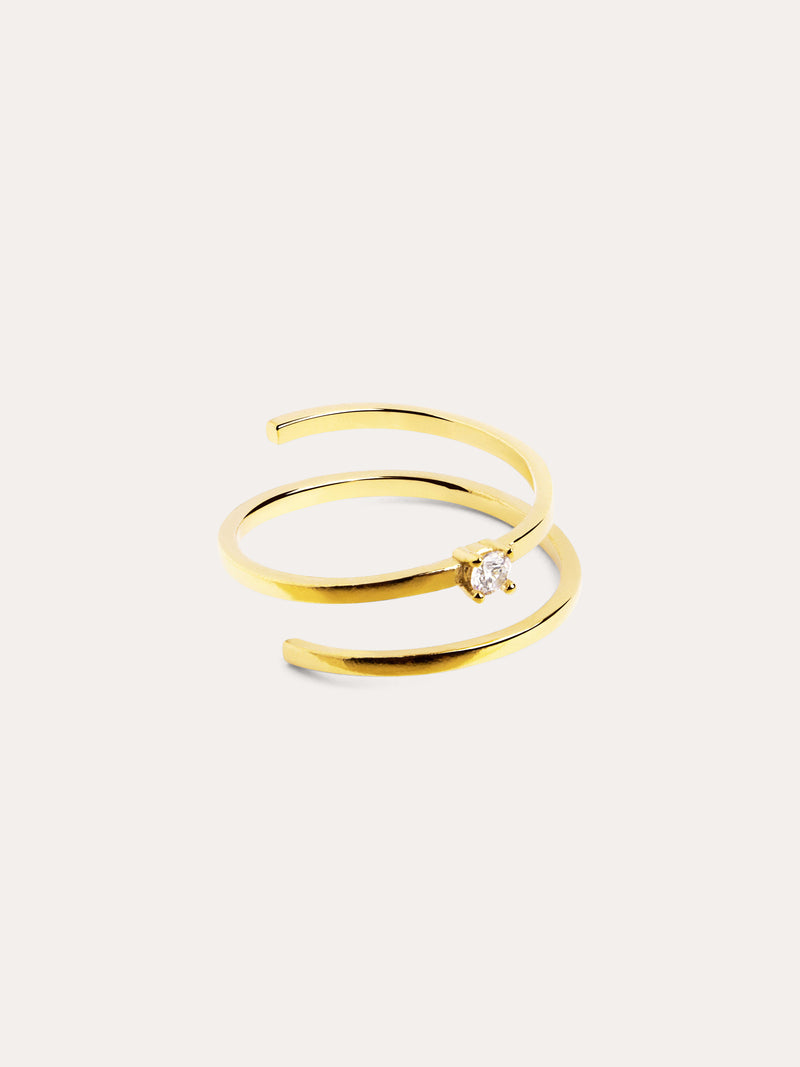 Bague Spiral Spark Argent Plaqué Or