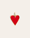 Charm Lovely Heart Red Enamel Baño Oro