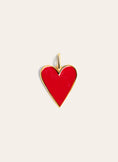 Charm Lovely Heart Red Enamel Baño Oro