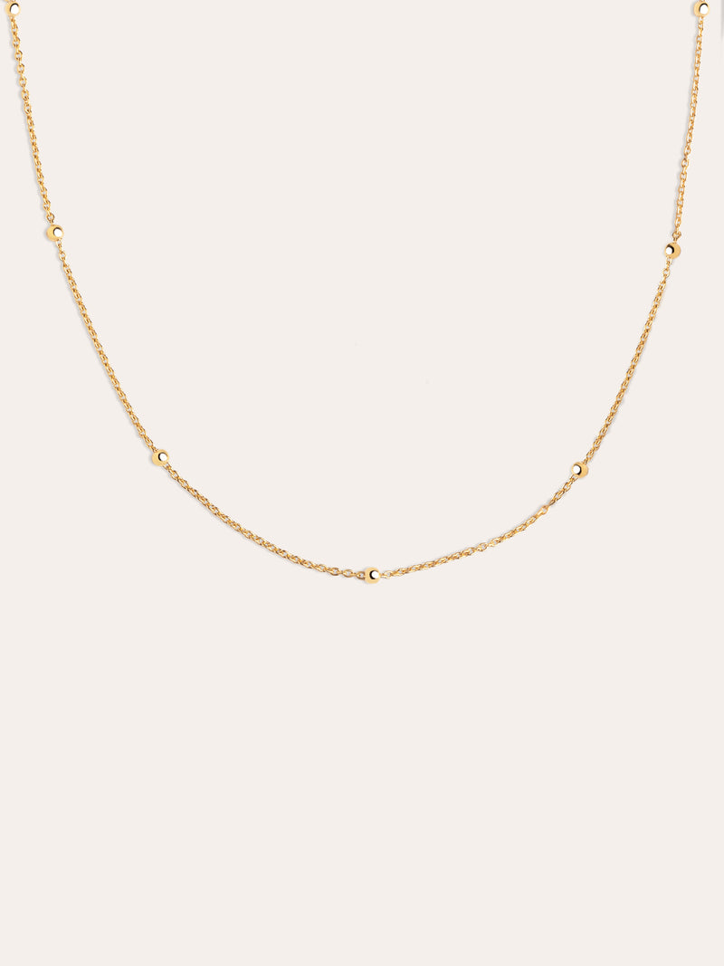Collar Dots Plata Baño Oro