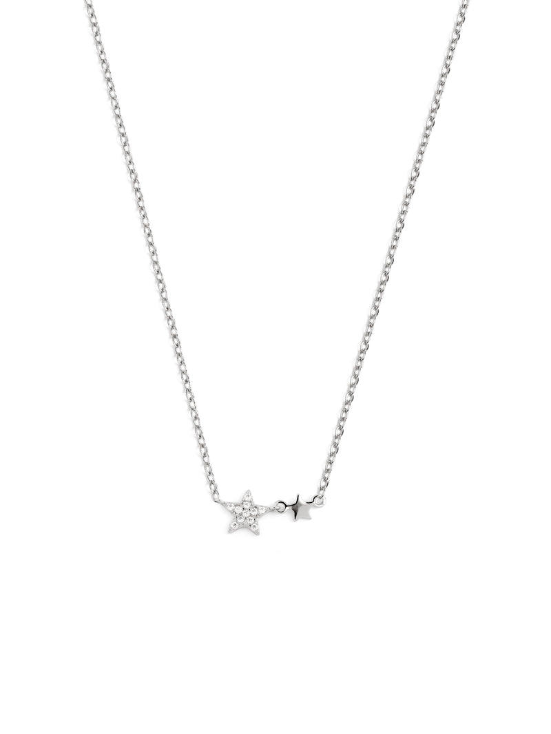 Duo Stars Silver Necklace