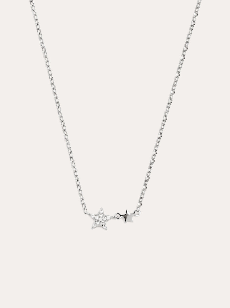 Duo Stars Silver Necklace