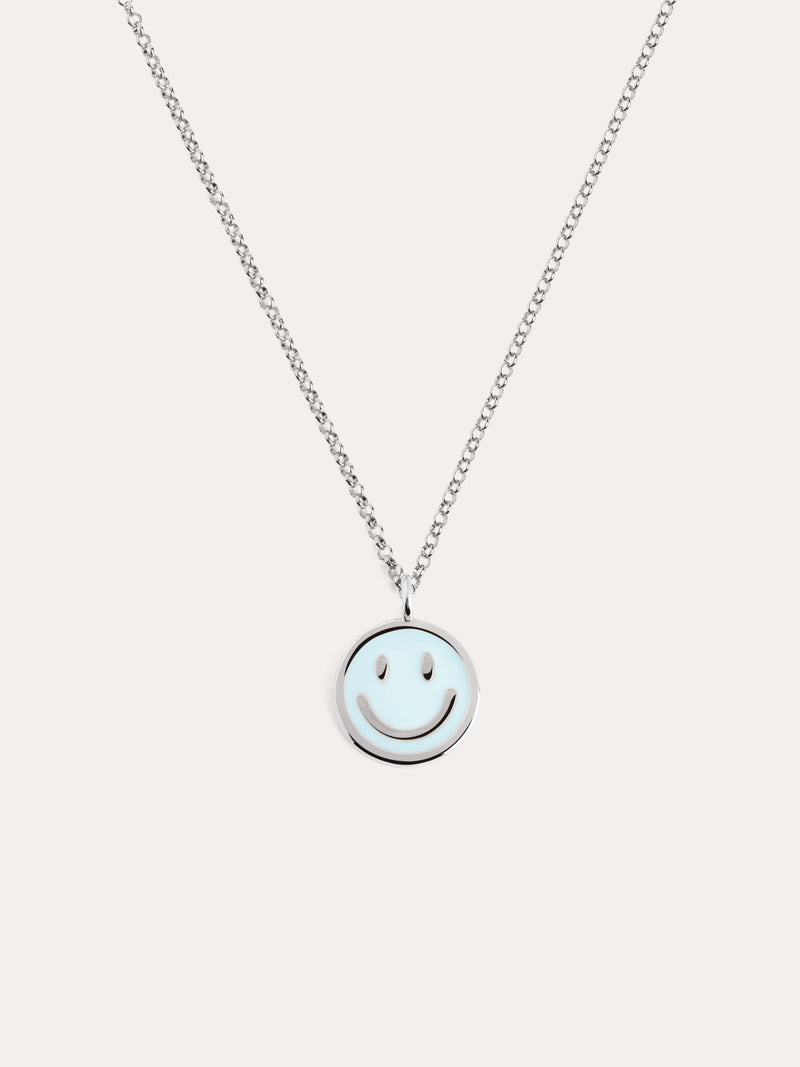 Collar Smiley Sky Enamel Plata