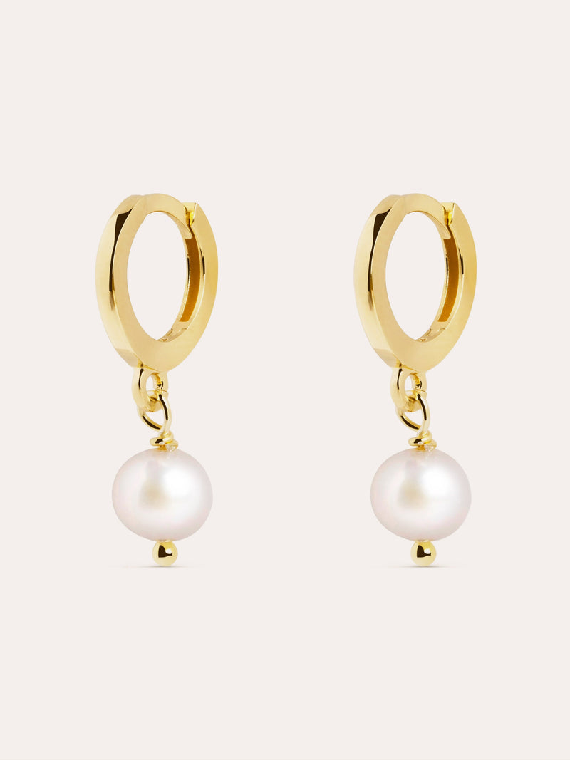 Aretes Pearl Plata Baño Oro