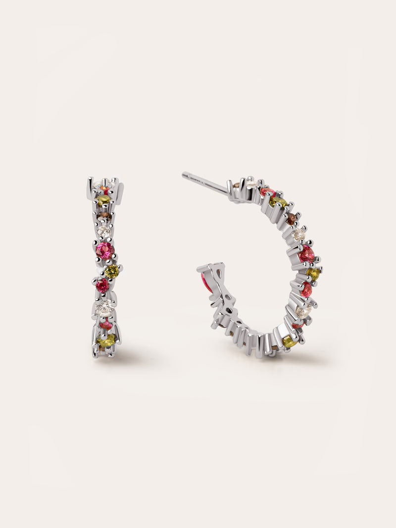 Pendientes Aro Estellar Colors Plata