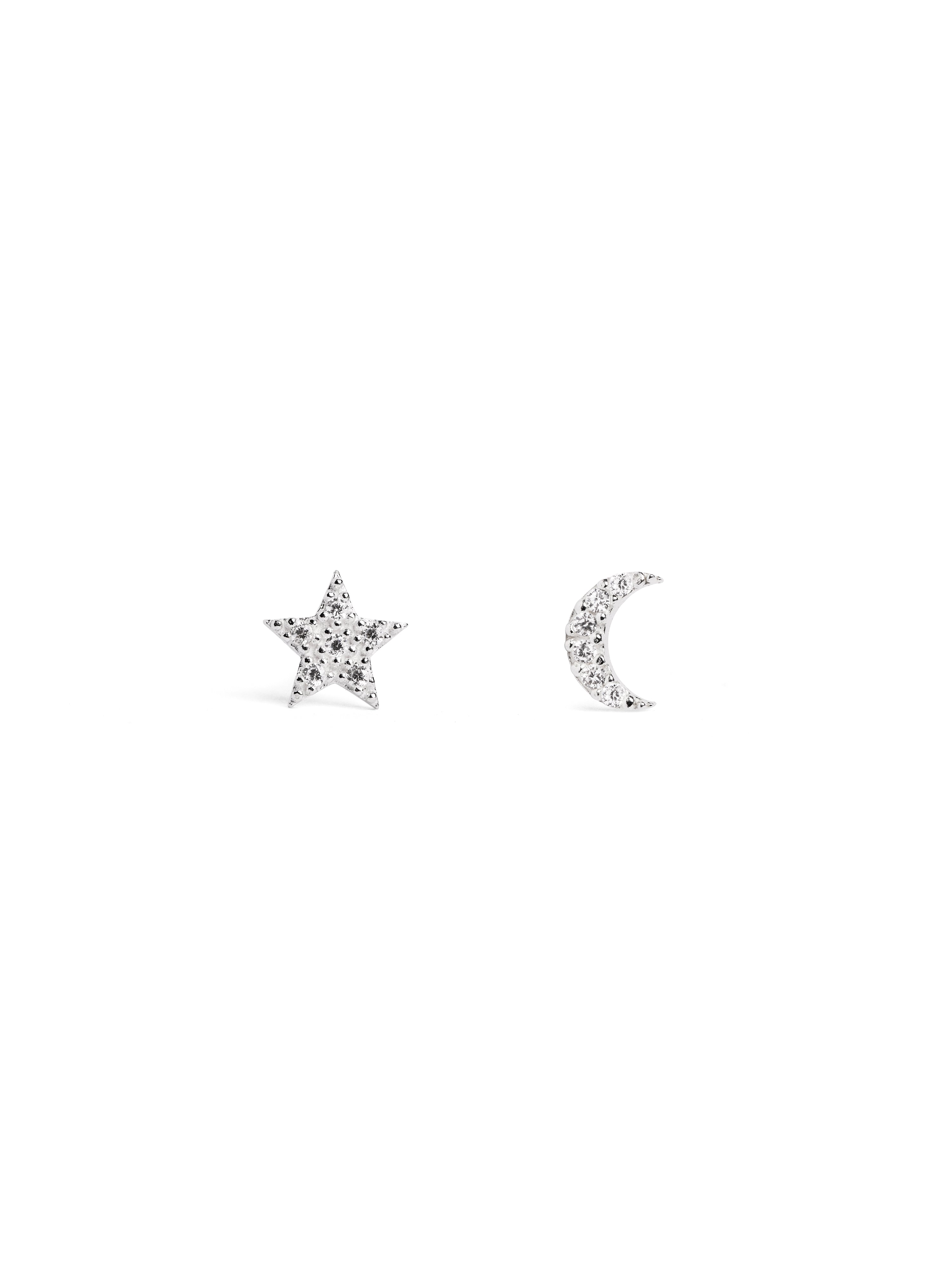 Pendientes Moon & Star Plata