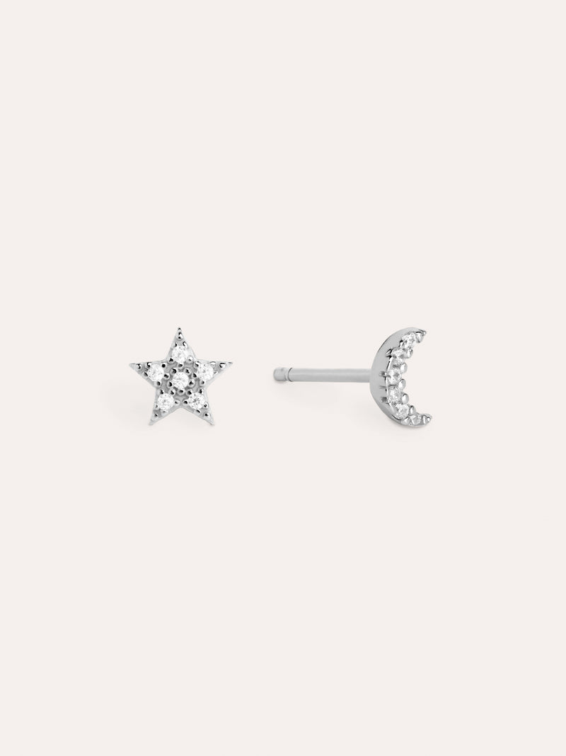Pendientes Moon & Star Plata