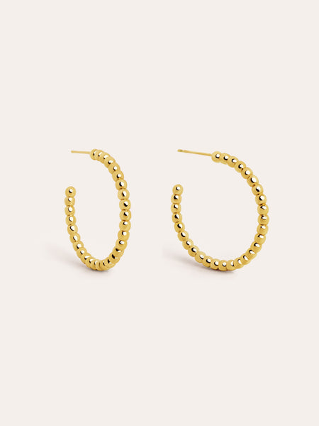 Pebbles L Gold Plated Hoop Earrings – SINGULARU