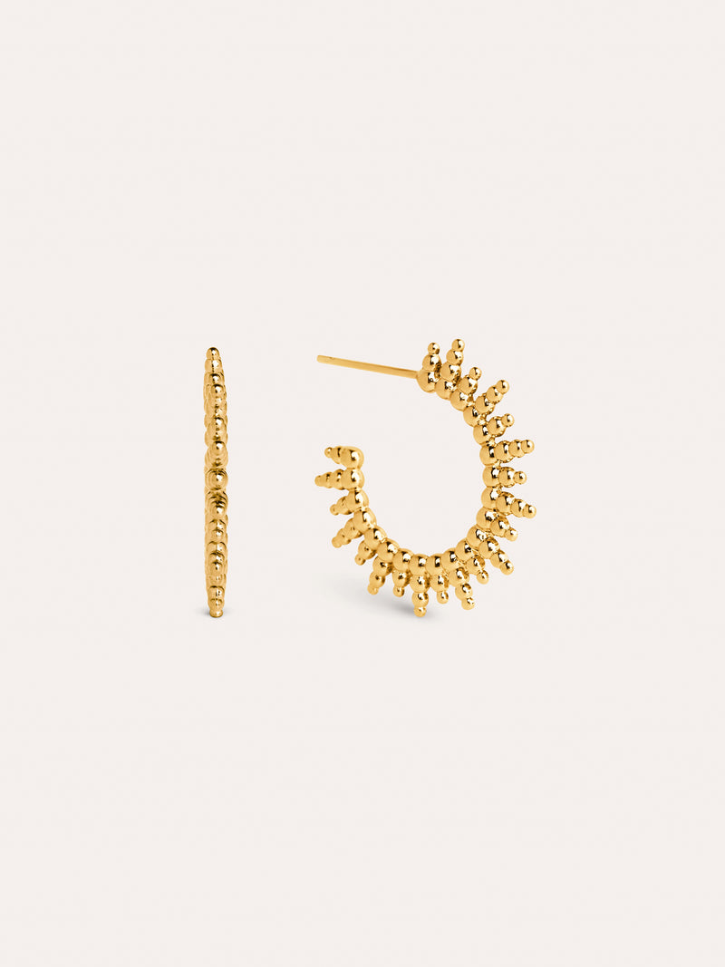 Aretes Pebbles Sun Baño Oro
