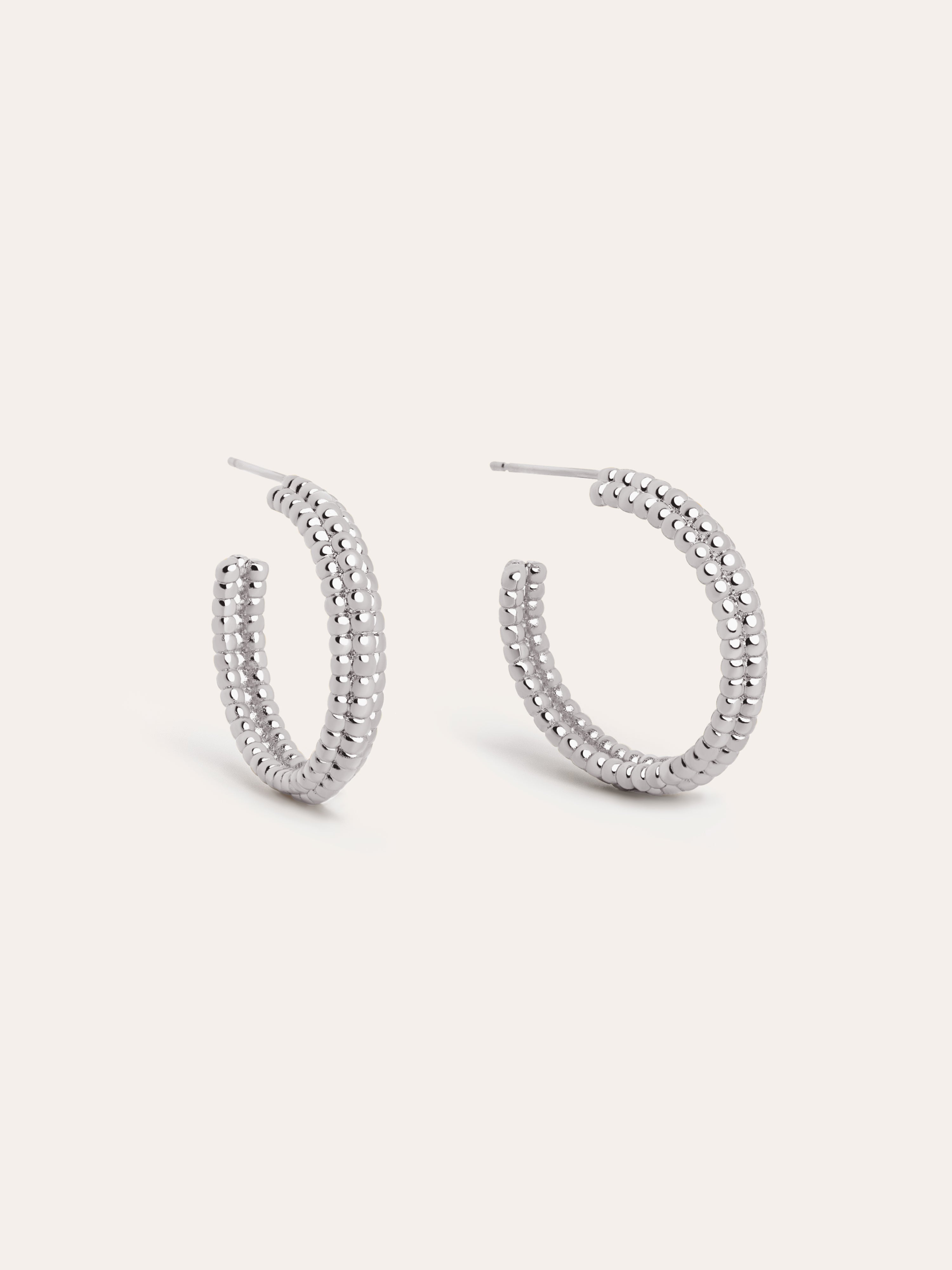 Triple Pebbles Hoop Earrings