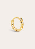 Brinco de Argola Individual Chain S Prata Banho de Ouro