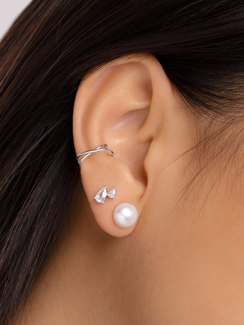 Brincos Single Pearl Prata