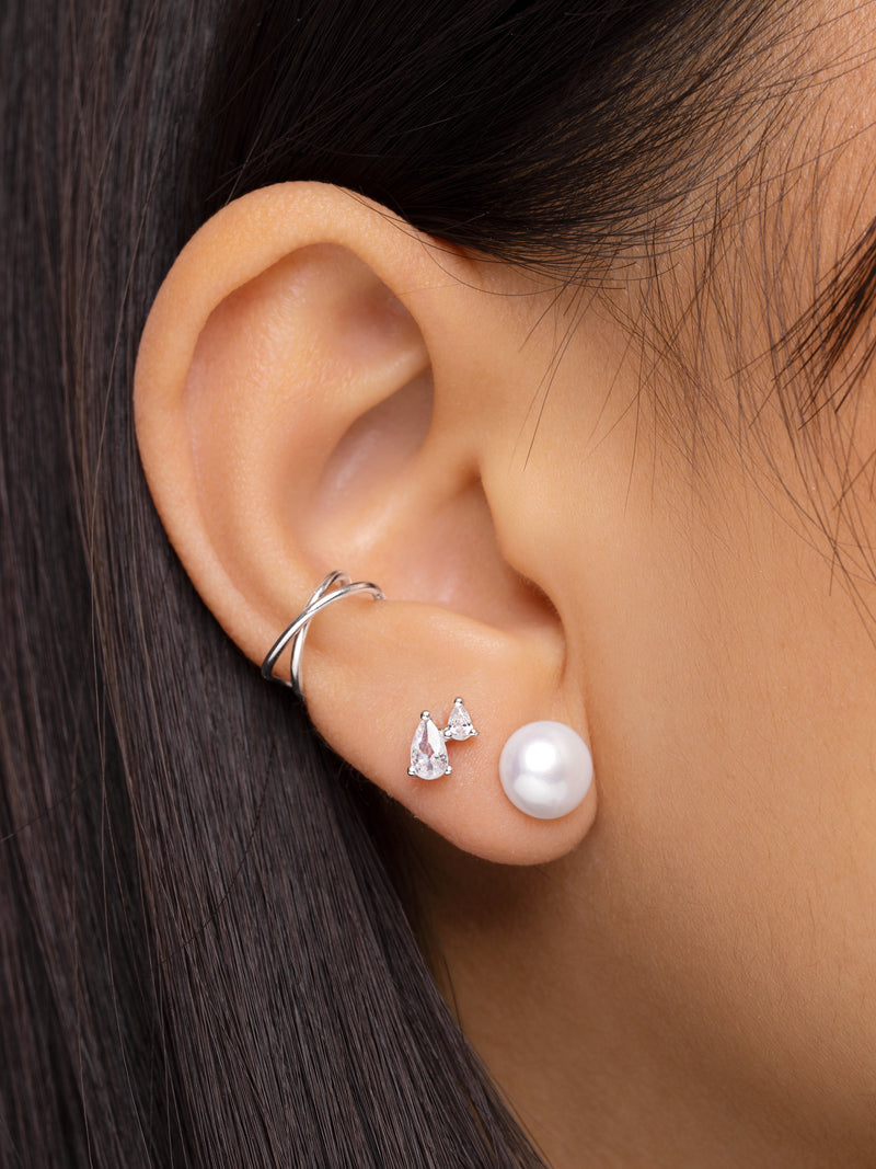 Brincos Single Pearl Prata