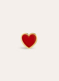 Heart Red Enamel Gold Single Earring