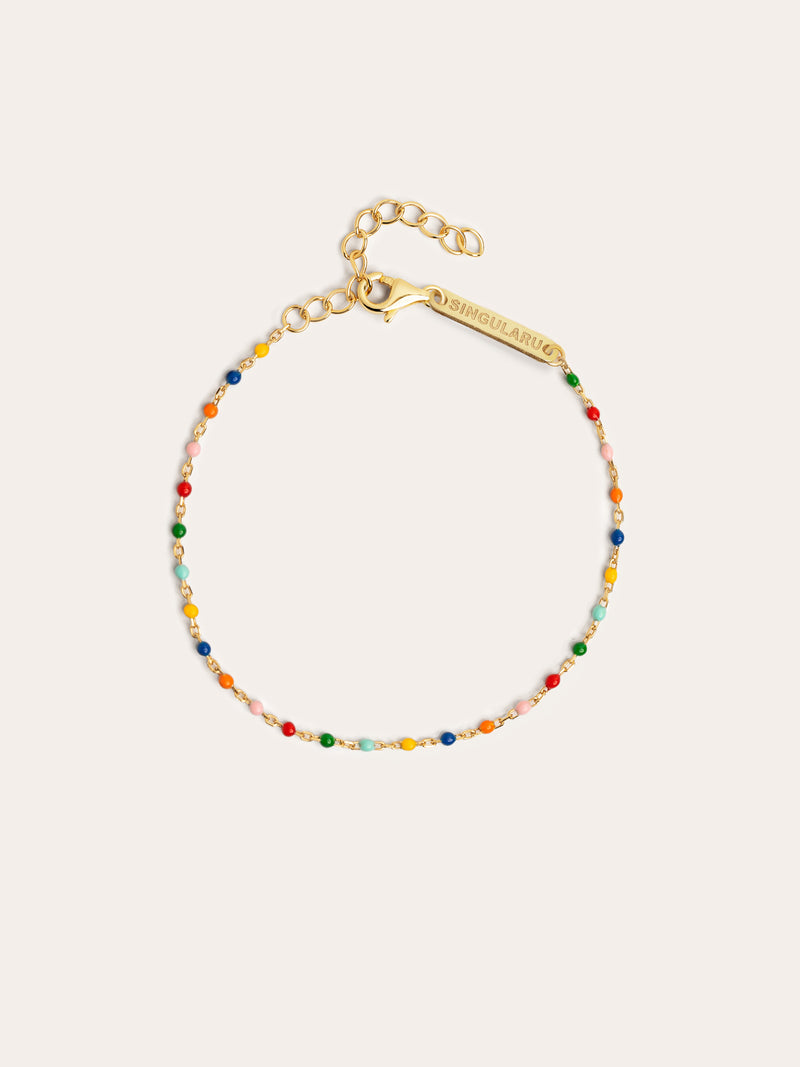 Pulsera Dots Colors Enamel Oro