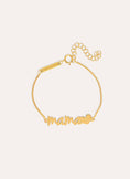 Pulsera Mamá Heart Plata Baño Oro